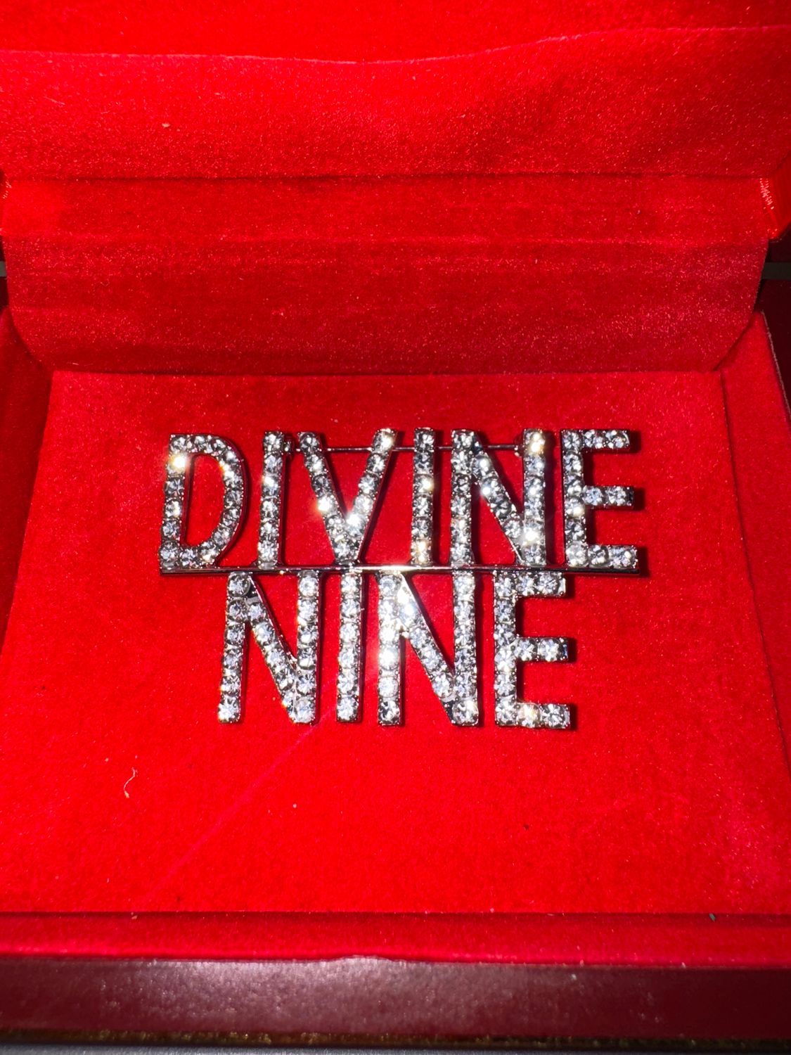 “Divine Nine” Rhinestone Pin