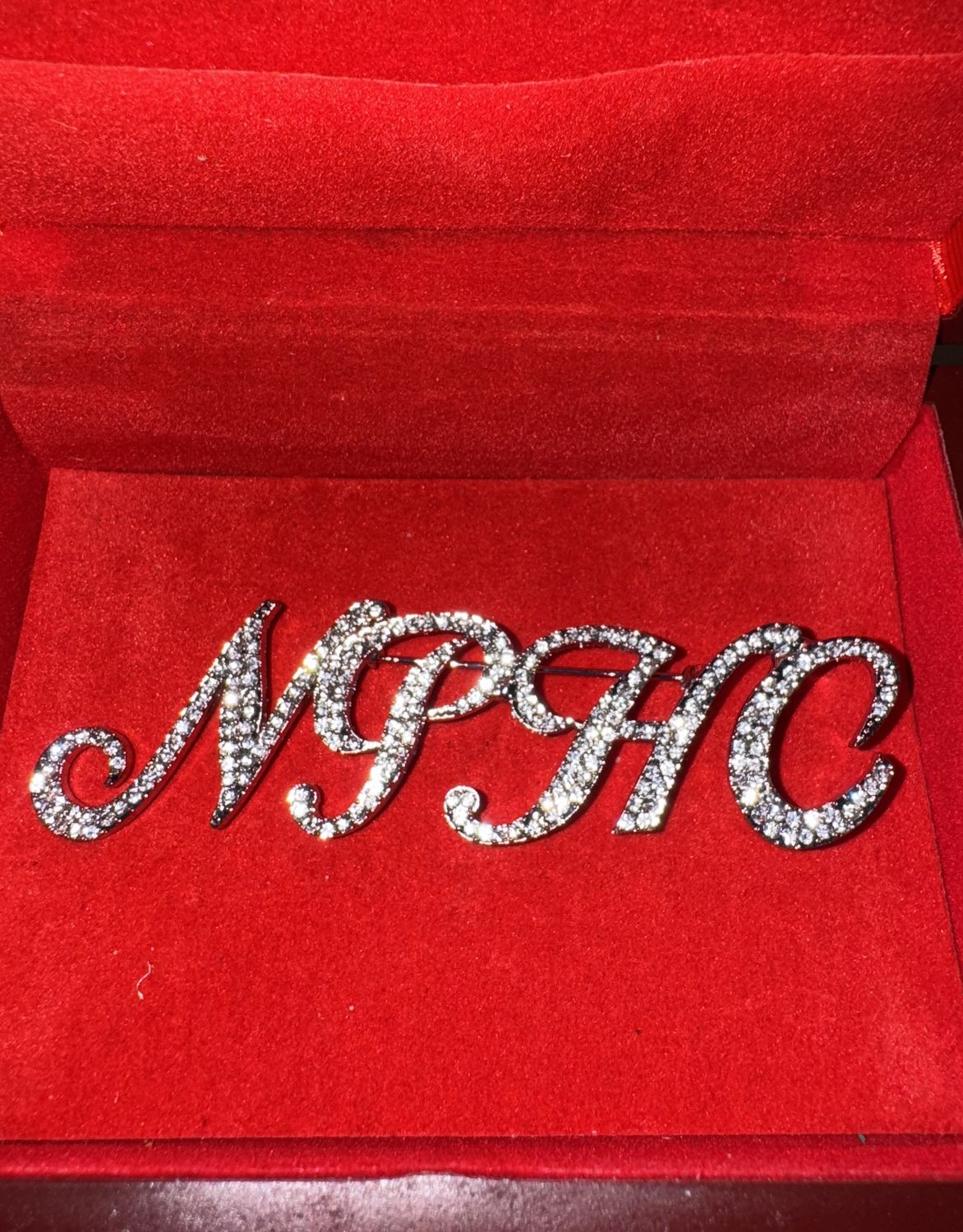 NPHC Script Rhinestone Pin