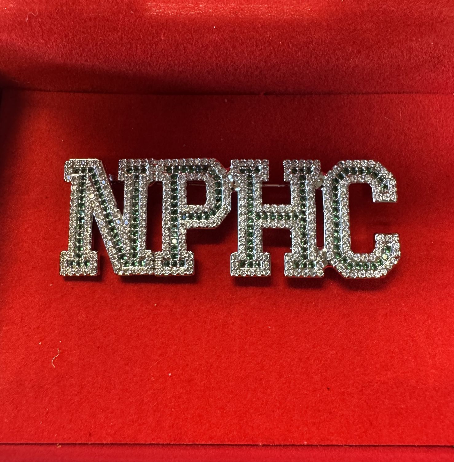 NPHC Blue Crystal with Gold Lettering Pin
