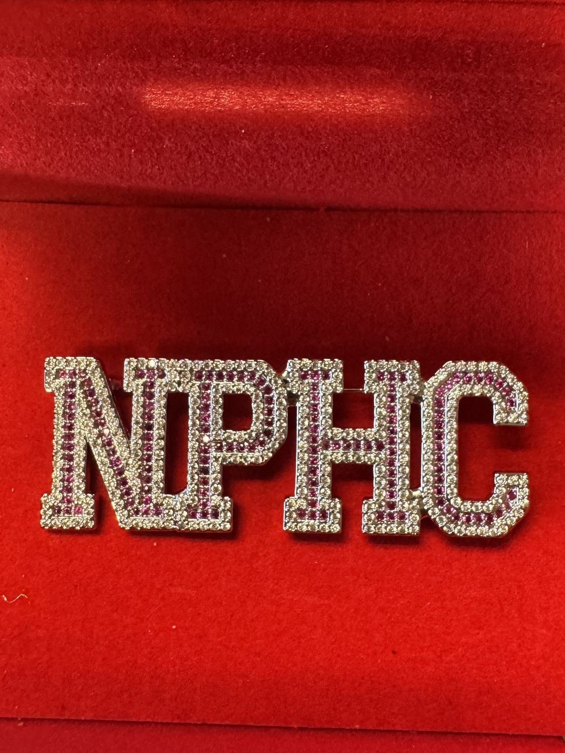 NPHC Pink Crystal Block Pin