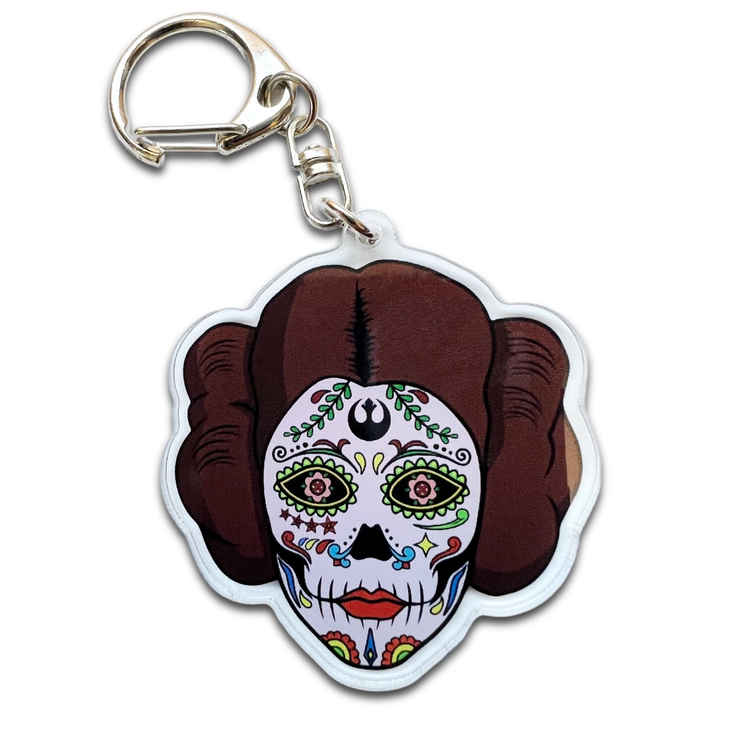 Dia de los Muertos Rebel Princess Keychain Clip