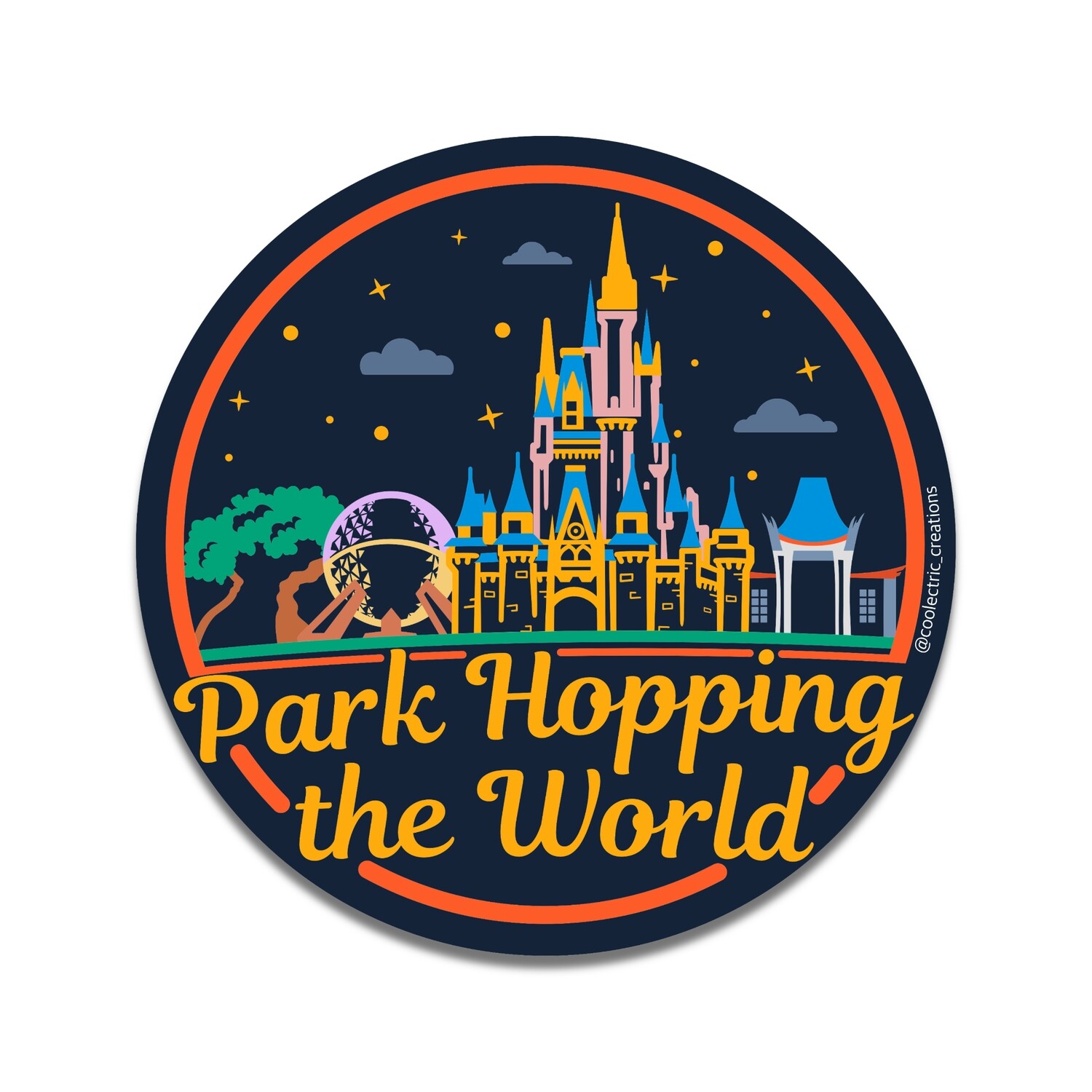 Park Hopping the World Sticker