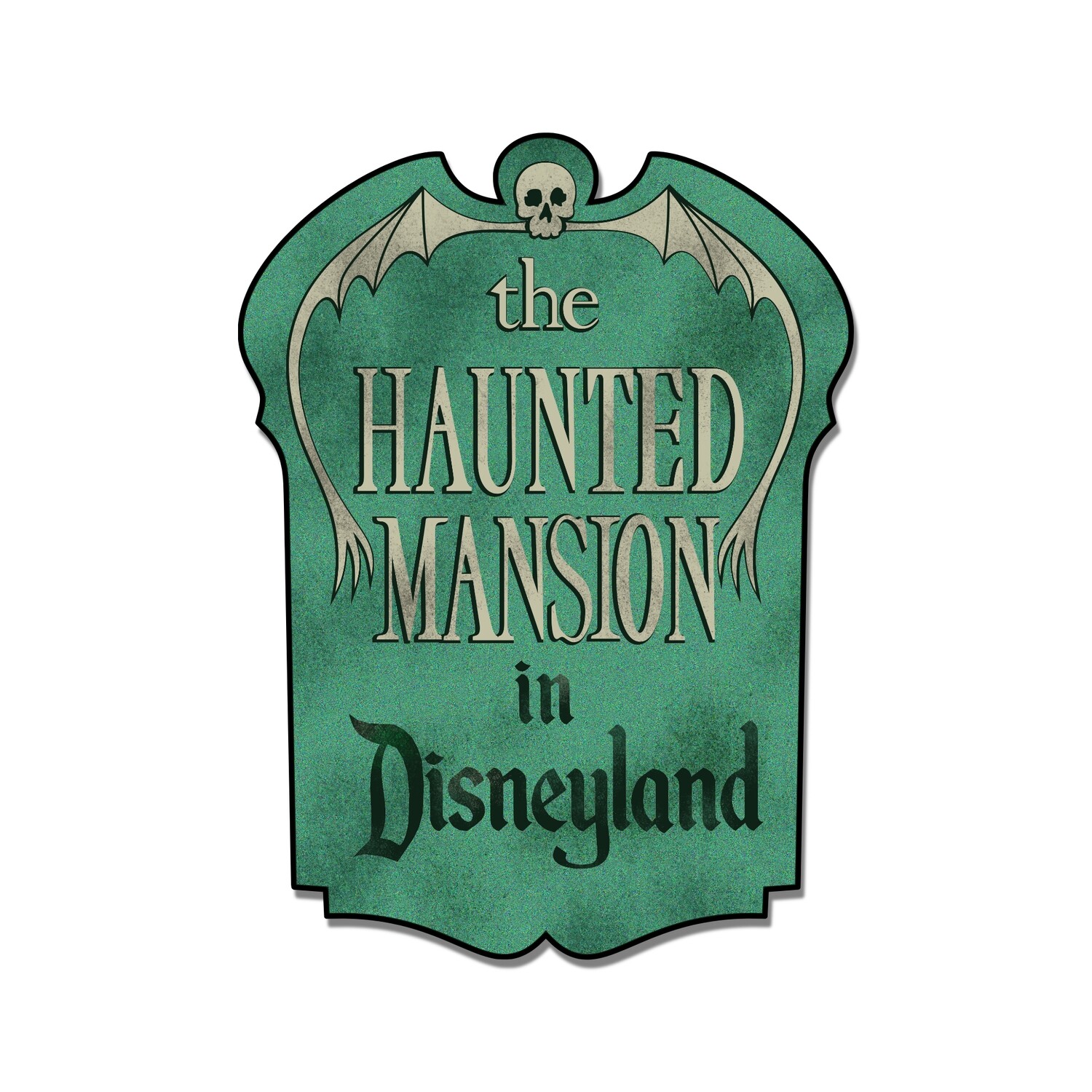 Vintage Haunted Bat Sign Sticker