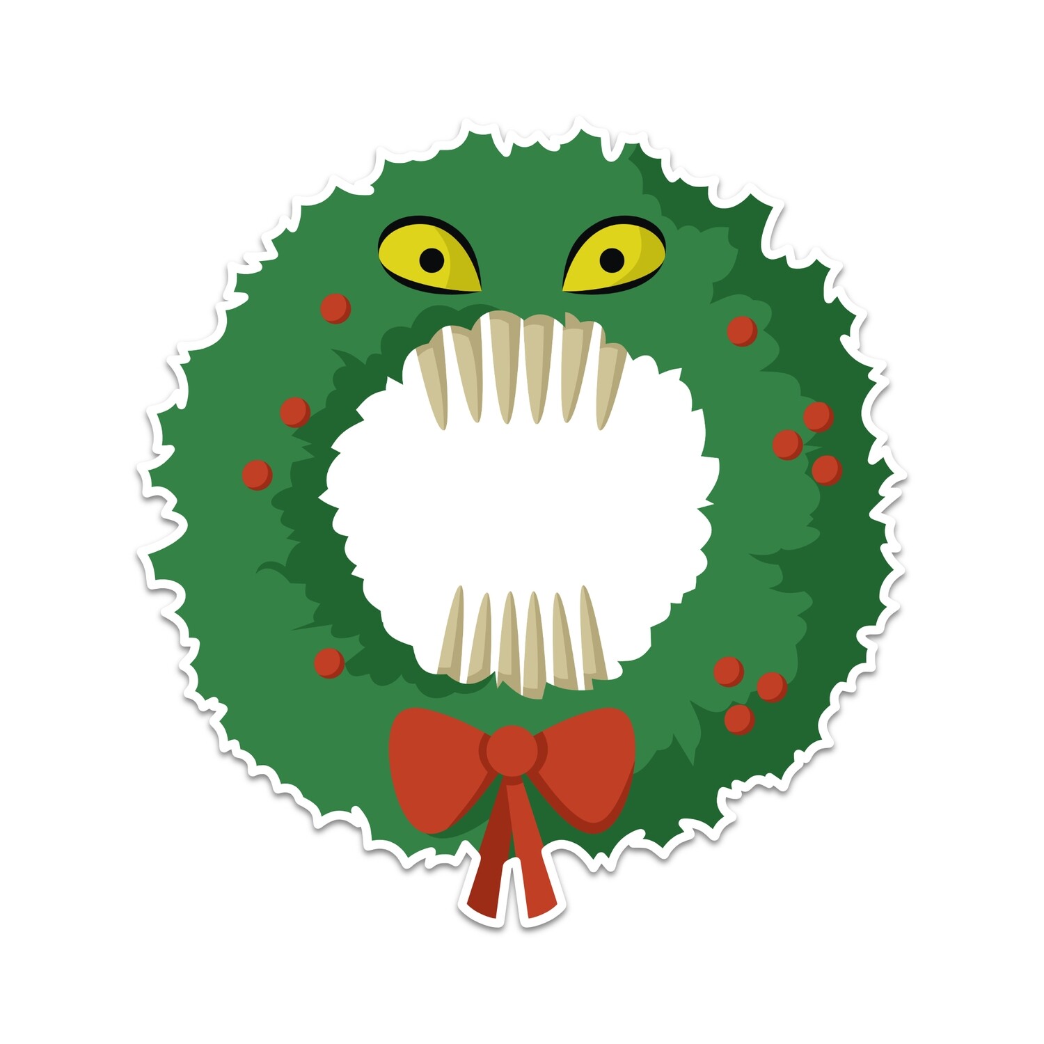 Scary Xmas Wreath Sticker