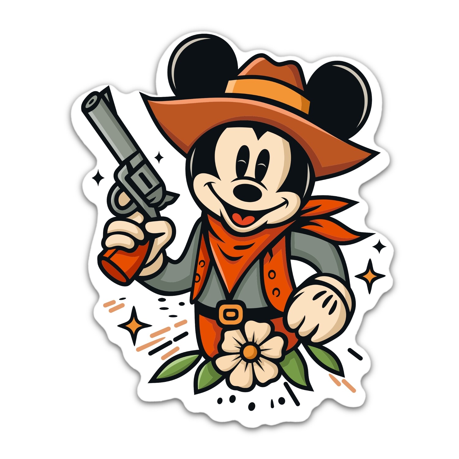 Wild West Mickey Sticker