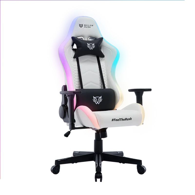 SILLA GAMING BALAM RUSH LIGHTNING RUSH V2 FROST, INCLINACION 135 GRD, SOPORTE 150KG, RGB