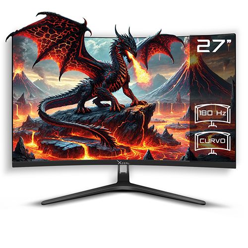 MONITOR LED XZEAL 27" (XZMXZ47B) 1920*1080 FULL HD, CURVO, 180HZ, 1MS, DP,HDMI, NEGRO