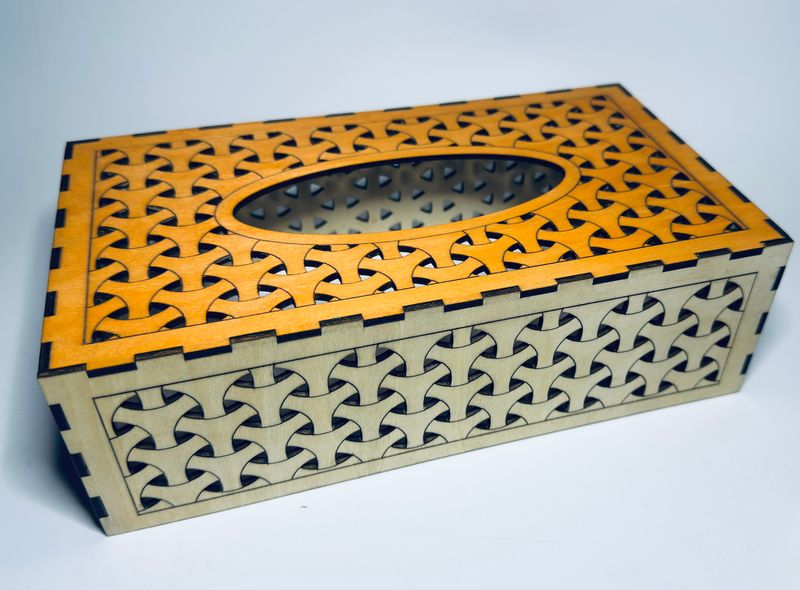 Cache boîte Kleenex en bois Finition orange