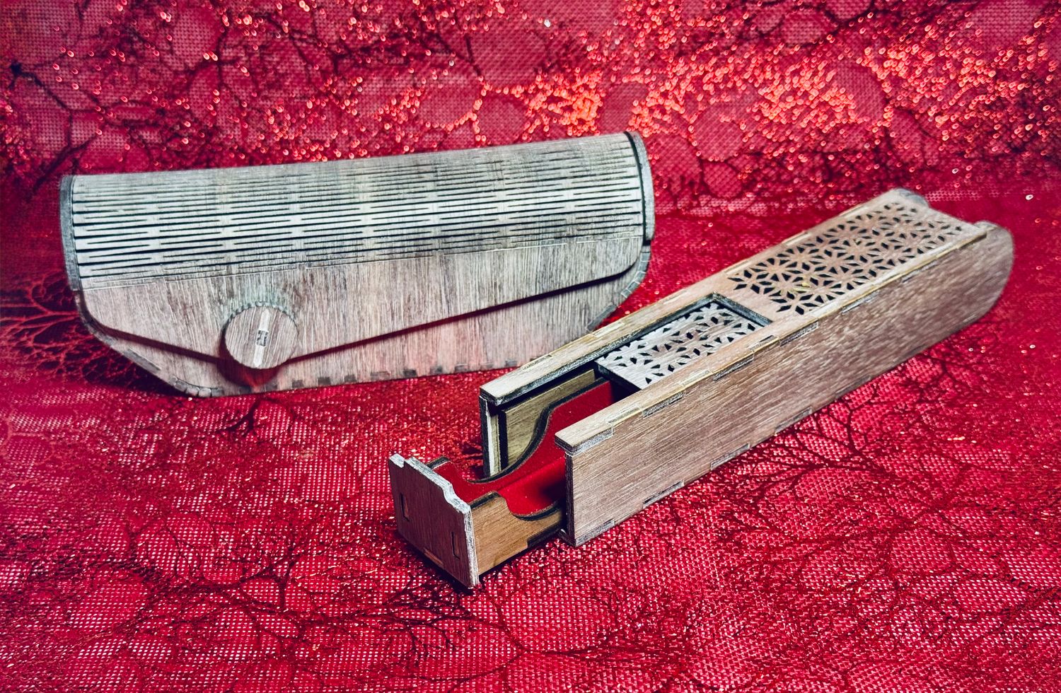 Ensemble étuis à lunette + stylo finition cérusé