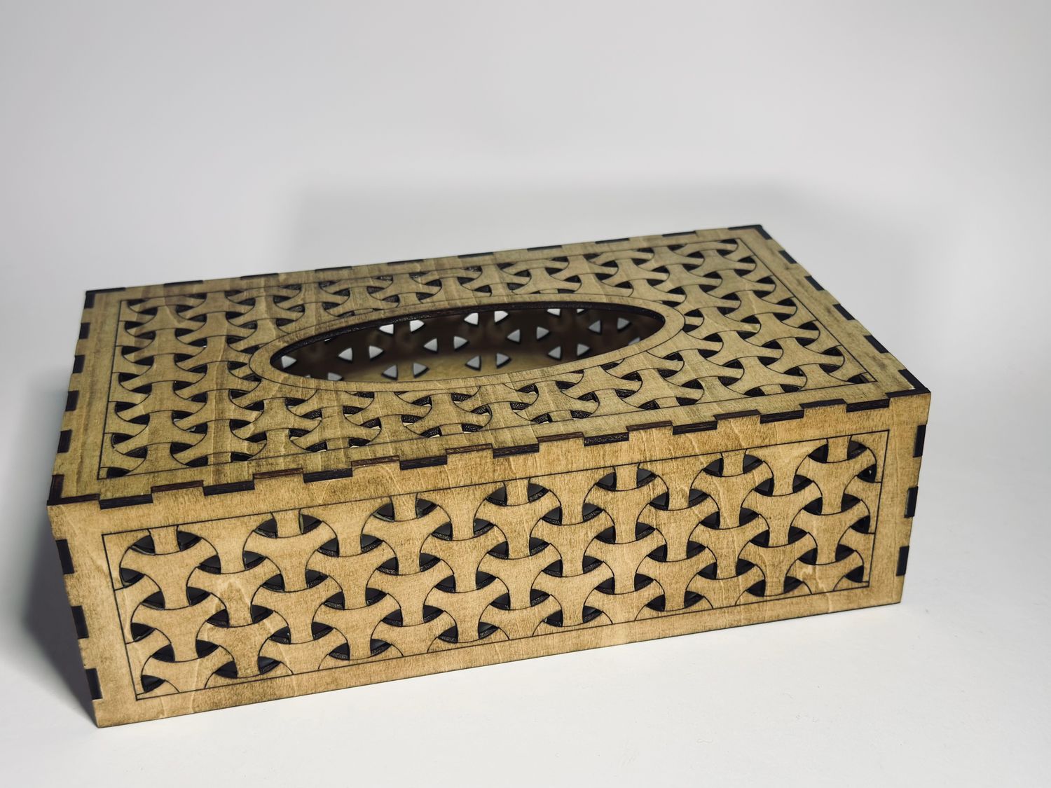 Cache boîte Kleenex en bois - Finition noyer clair Cache boîte kleenex en bois, artisanat suisse, Sevy Créations Bois