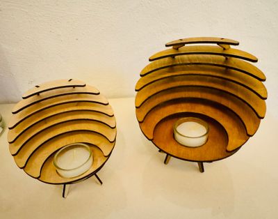 Bougeoir boule en bois, artisanat suisse, Sevy Créations Bois, idées cadeaux personnalisés