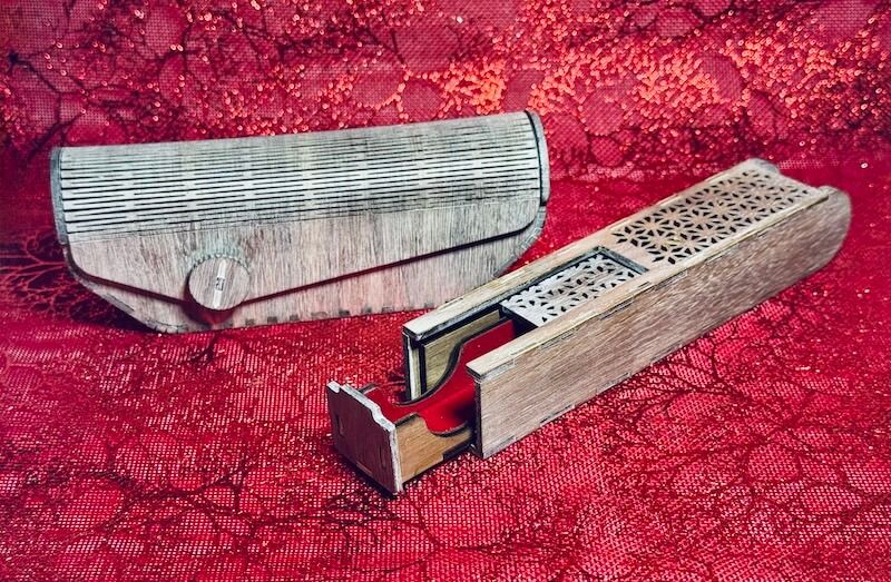 Ensemble étuis à lunette + stylo finition cérusé Ensemble étuis à lunette + stylo finition cérusé