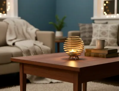 Bougeoir boule en bois