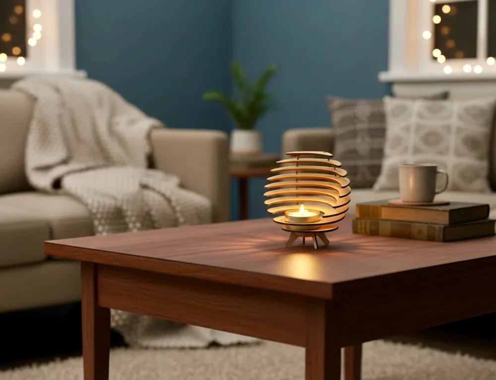 Bougeoir boule - Petit modèle finition naturelle