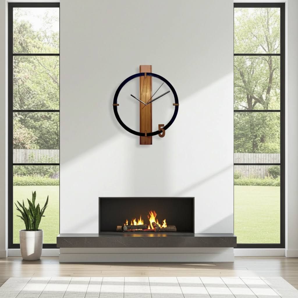 Horloge murale en bois design suisse – Modèle vertical artisanal suisse, mécanisme silencieux. Horloge murale en bois design suisse – Modèle vertical artisanal suisse, mécanisme silencieux.