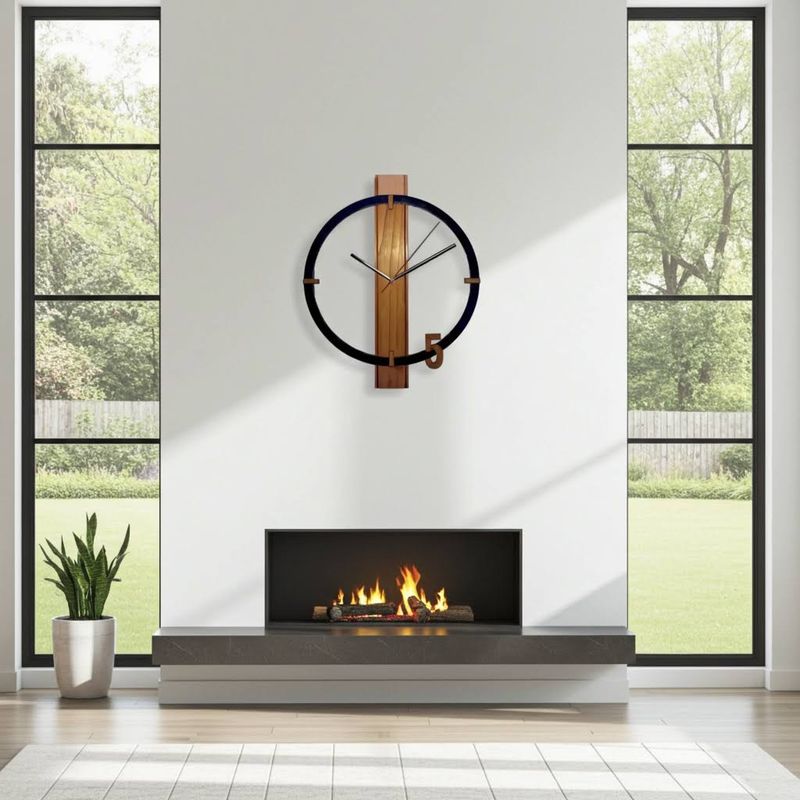 Horloge murale en bois design suisse – Modèle vertical artisanal suisse, mécanisme silencieux. Horloge murale en bois design suisse – Modèle vertical artisanal suisse, mécanisme silencieux.