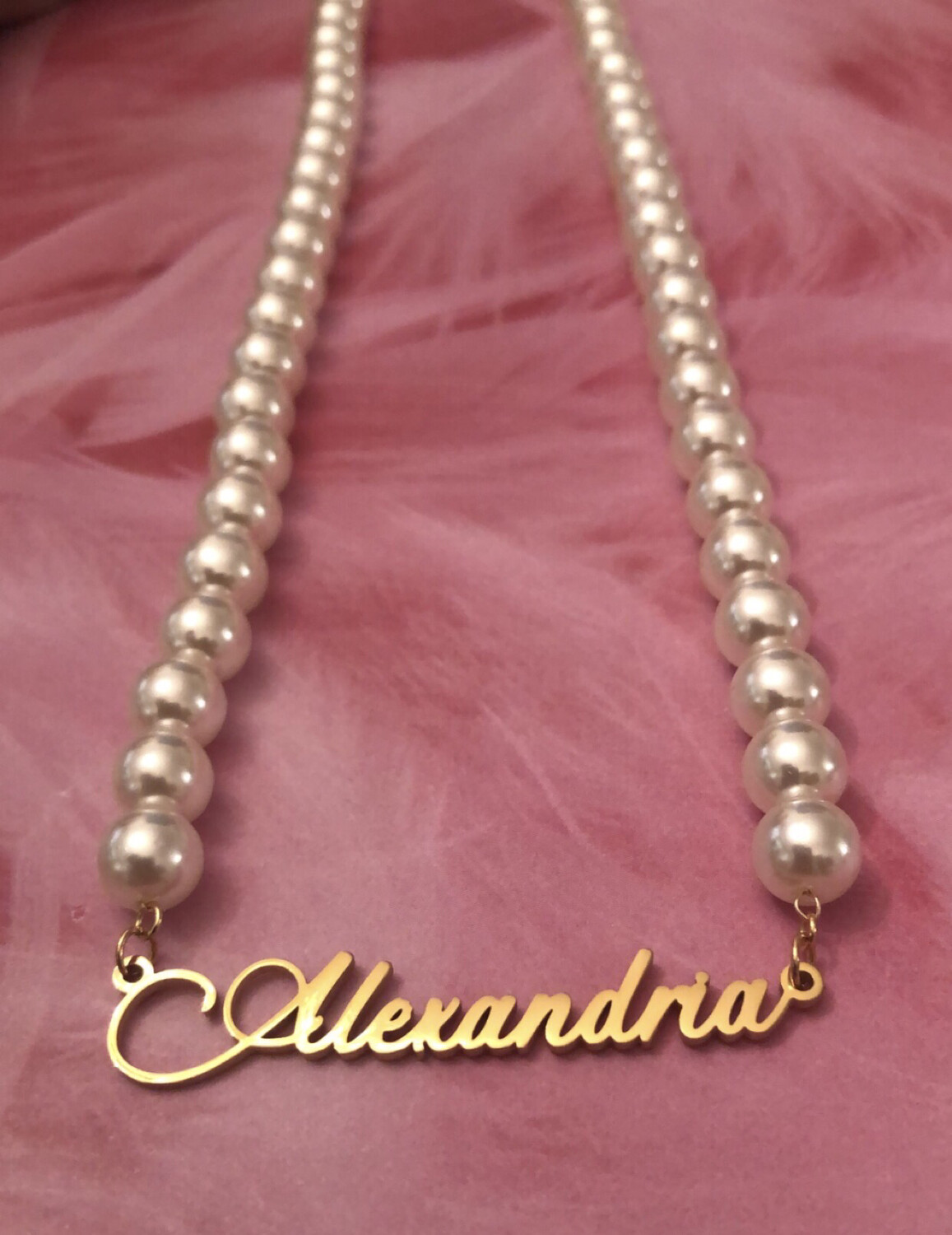 Custom Pearl Name Necklace