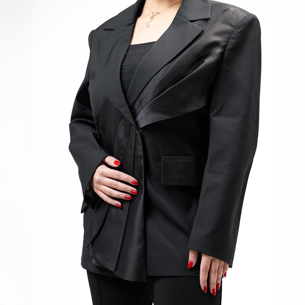 Black Blazer Black Scarf