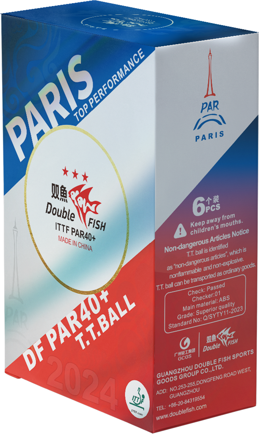 Double Fish 3 Star PAR40+ Olympic Balls (Box of 6)