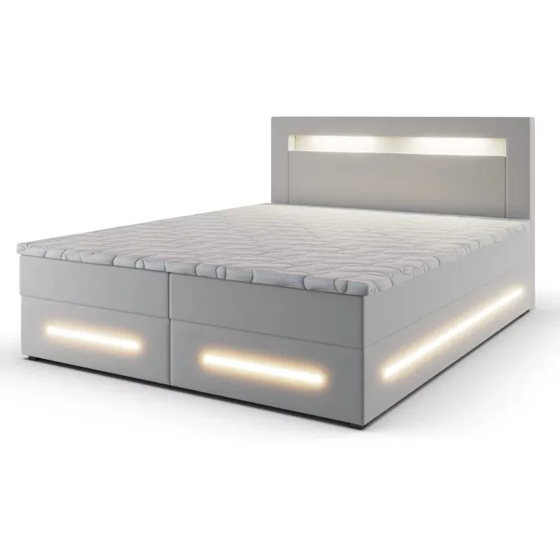 Boxspring manu wit met achtergrondverlichting Boxspring manu wit met achtergrondverlichting