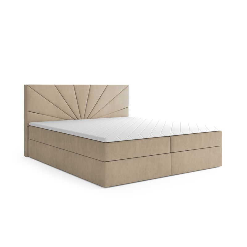 Boxspring pori creme met topper Boxspring pori creme met topper
