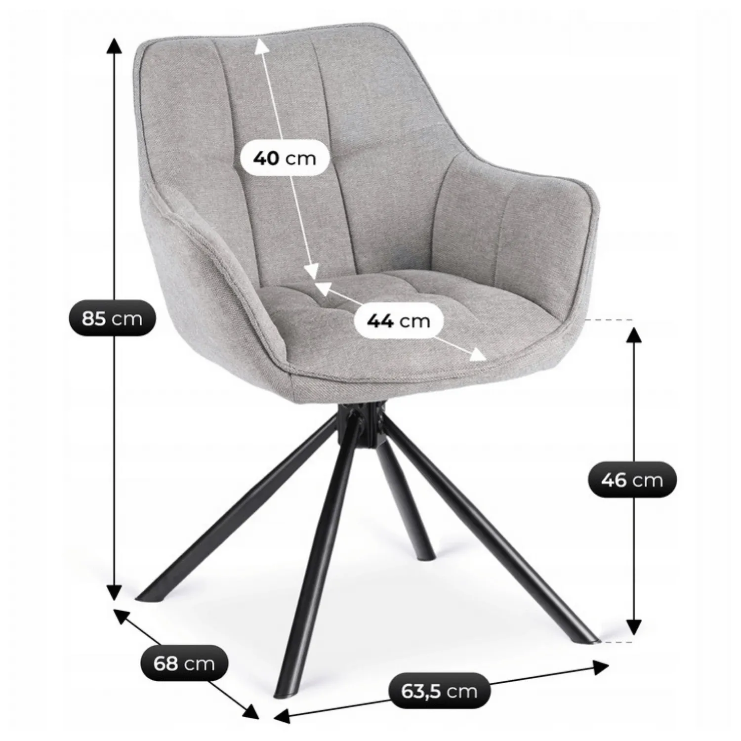 Elite Eetkamerstoel  grijs