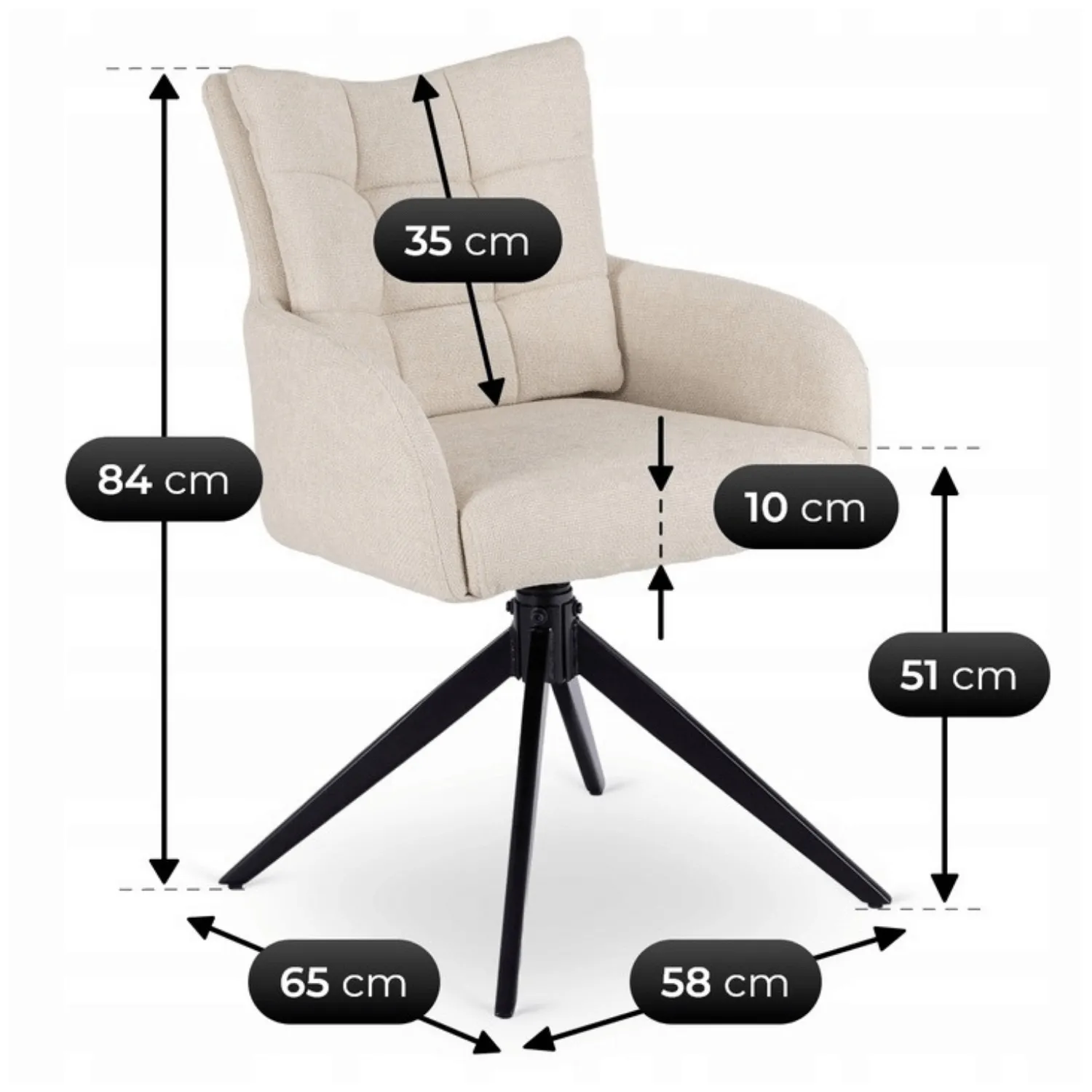 July Eetkamerstoel Set van 2 crème July Eetkamerstoel Set van 2 crème