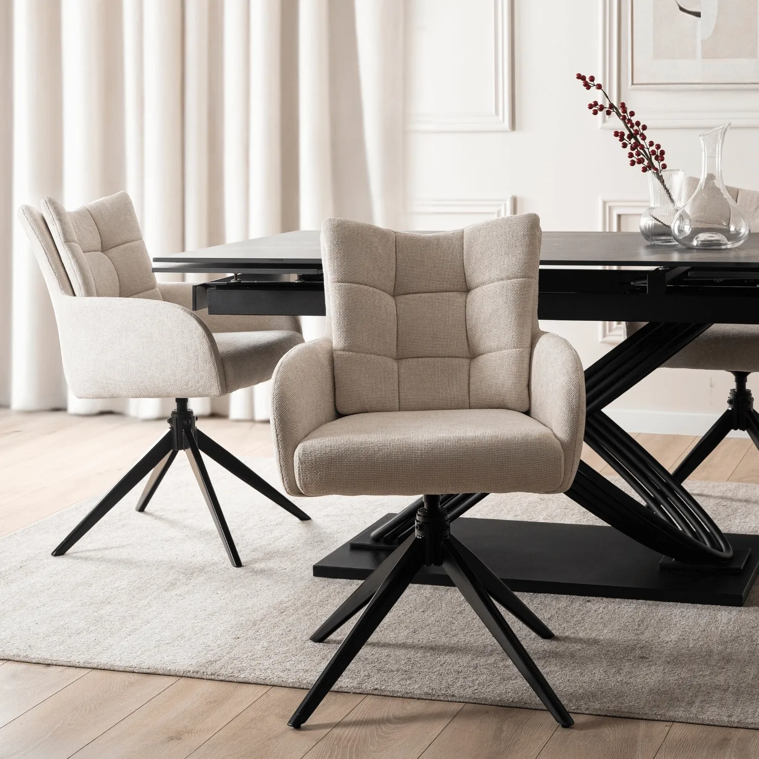 July Eetkamerstoel Set van 2 crème July Eetkamerstoel Set van 2 crème