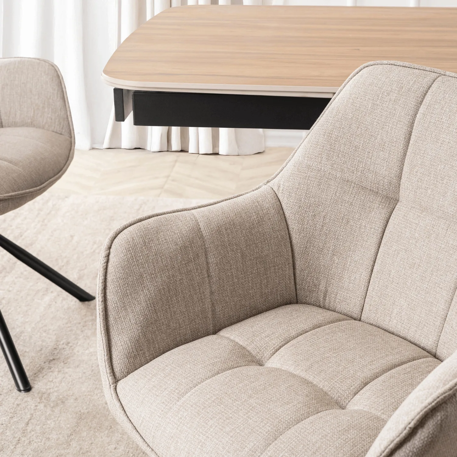 Peony Eetkamerstoel set van 2  crème