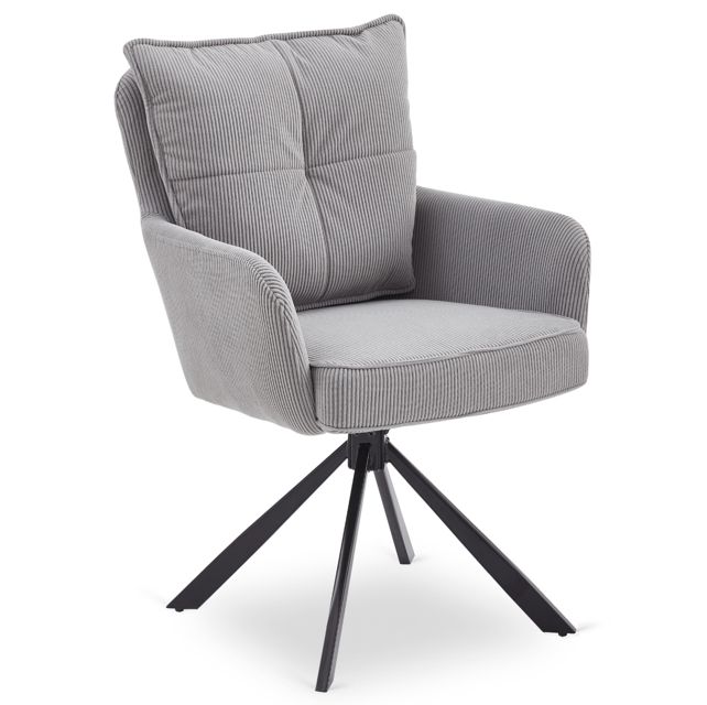 Gestoffeerde draaistoel CITY Grey set van 2 Gestoffeerde draaistoel CITY Grey set van 2