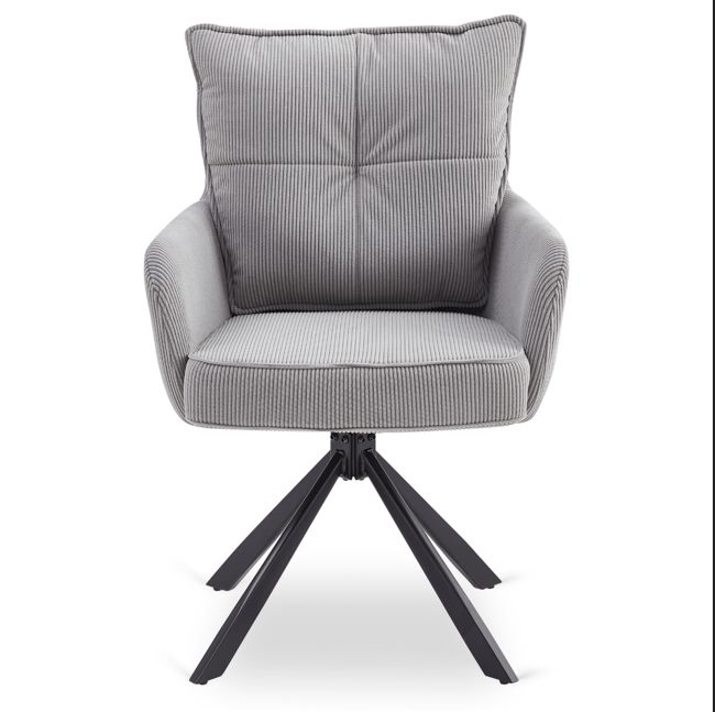 Gestoffeerde draaistoel CITY Grey set van 2 Gestoffeerde draaistoel CITY Grey set van 2