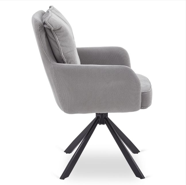 Gestoffeerde draaistoel CITY Grey set van 2 Gestoffeerde draaistoel CITY Grey set van 2