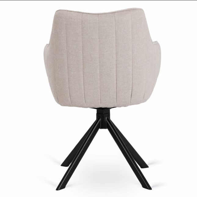 MUMBAI gestoffeerde eetkamer draaistoelen  Cream set van 2