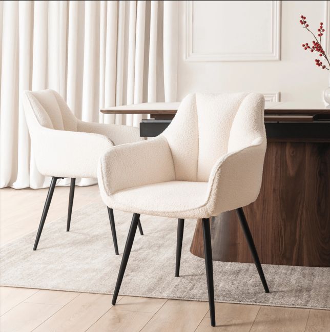 Nawara gestoffeerde eetkamerstoelen set van 2