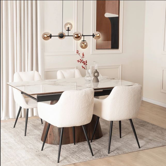 Nawara gestoffeerde eetkamerstoelen set van 2
