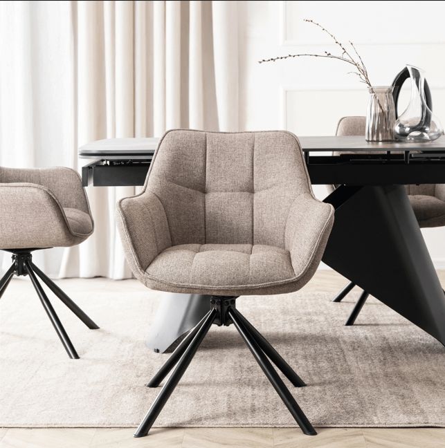 PEONY 2 eetkamer draaistoelen cappuccino set van 2 PEONY 2 eetkamer draaistoelen cappuccino set van 2