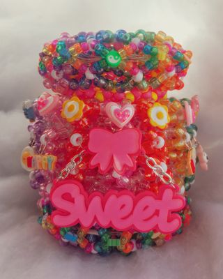 🍭LED ROTATING EPIC RAINBOW KANDI CHARM CUFF🍭