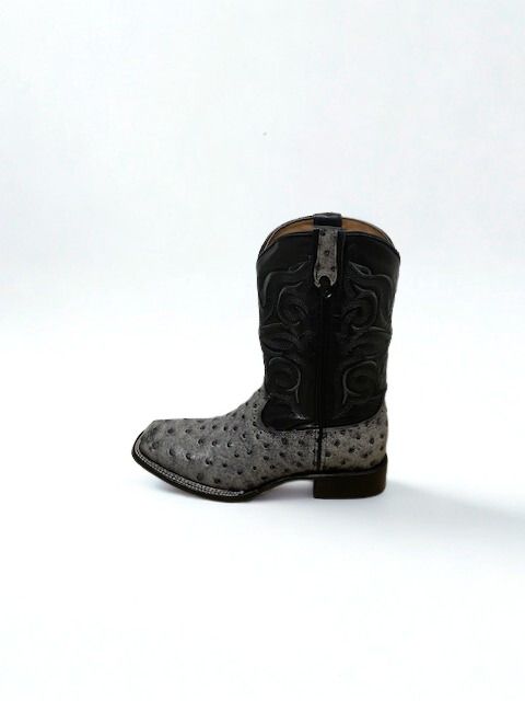 Grey With Black Ostrich Boots (Sizes Run Big)
