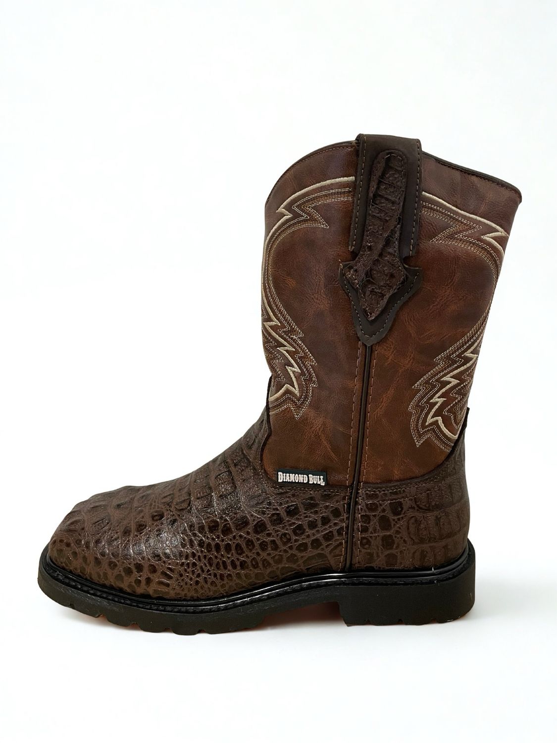 Steel Toe Caiman Print Boots (sizes Run Big)