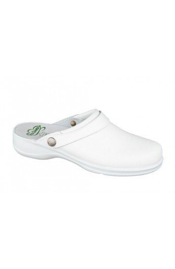 ZUECO PIEL LISO, COLOR: BLANCO