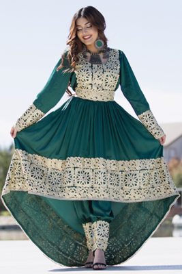 sachin and babi light blue dress Afghan Clothes – saneens.com main image 1