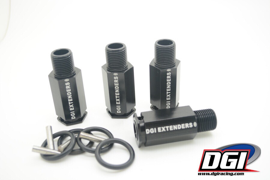 DGI Extenders 2" for losi 5ive T and losi B Black