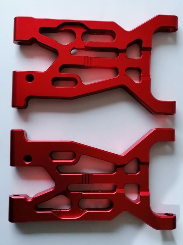 Losi 5ive T ultimate custom alloy front arms red CCR
