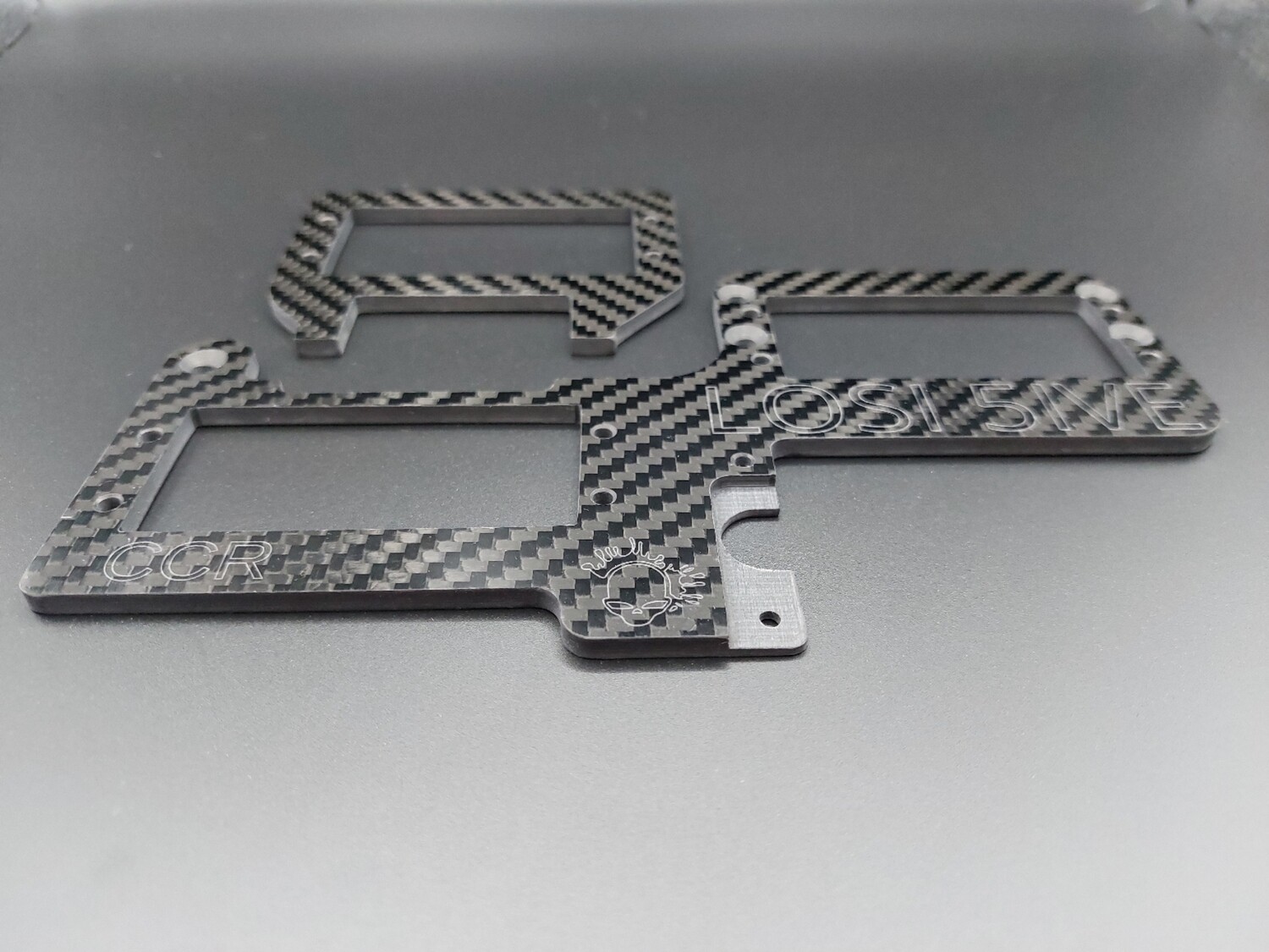 CCR Losi 5ive T carbon fibre single servo tray engraved verion with Losi boxes limited edition