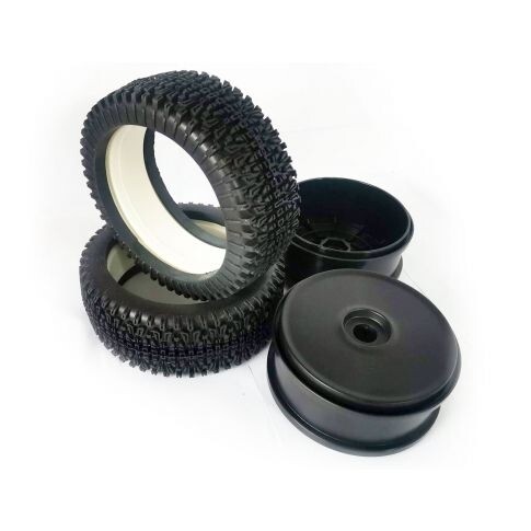 MCD Racing Tyre 180 mm Dirt-Xross BM + Wheel Black.2pcs #100212X glued 