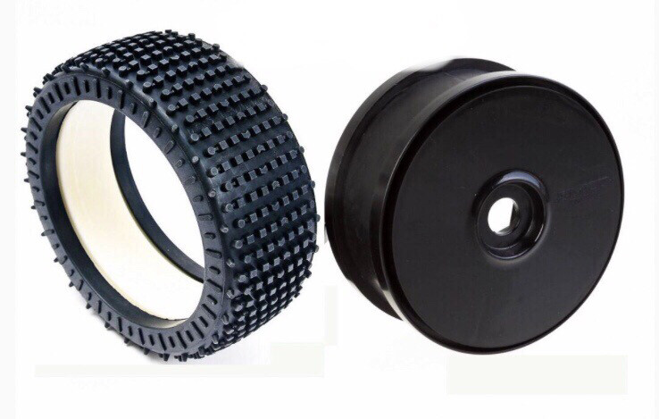 100204x MCD Racing Tyre 180 mm Micro Stud V2 BS LW + Wheel black.2pcs