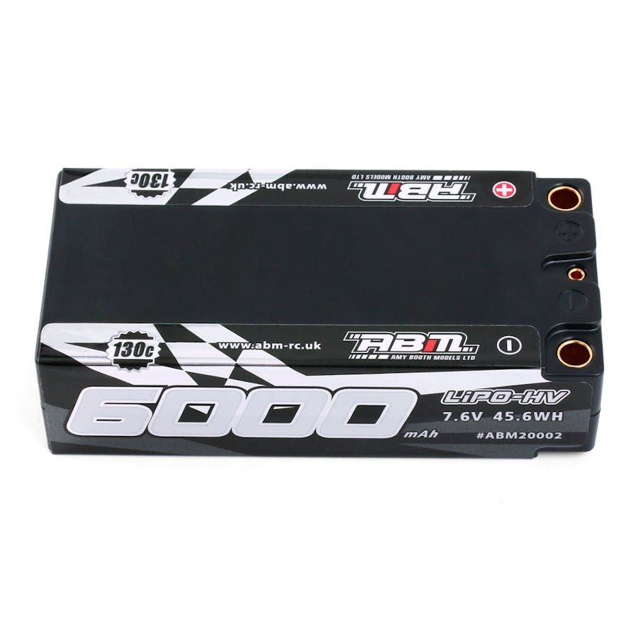 ABM20002 - ABM Lipo Racing Battery 6000 7.6V 130C 5mm - Shorty - BRCA Approved