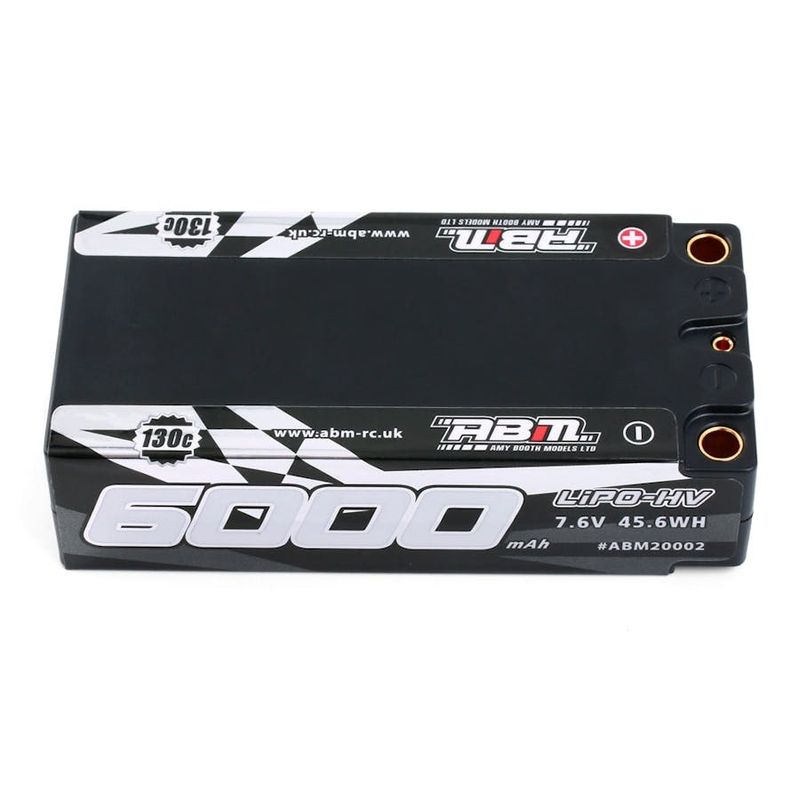 ABM20002 - ABM Lipo Racing Battery 6000 7.6V 130C 5mm - Shorty - BRCA Approved