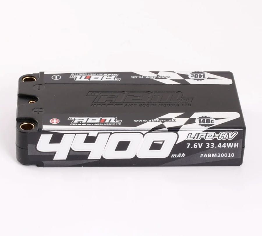 ABM Lipo Racing Battery 4400 7.6V 140C - 5mm - Shorty - BRCA|EFRA Approved lcg