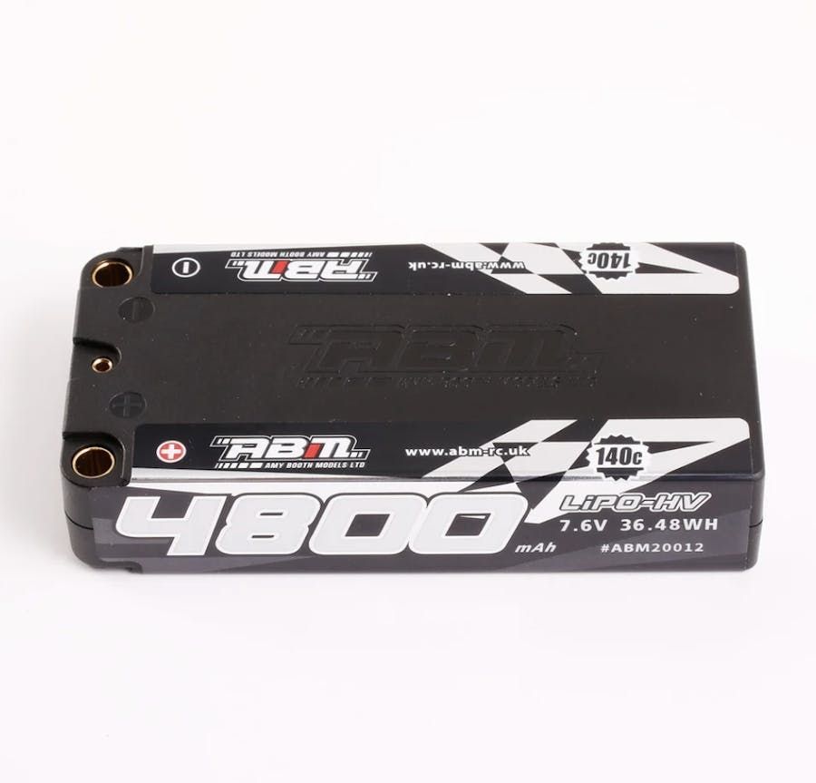 ABM20012 - ABM Lipo Racing Battery 4800 7.6V 140C - 5mm - Shorty - BRCA|EFRA Approved